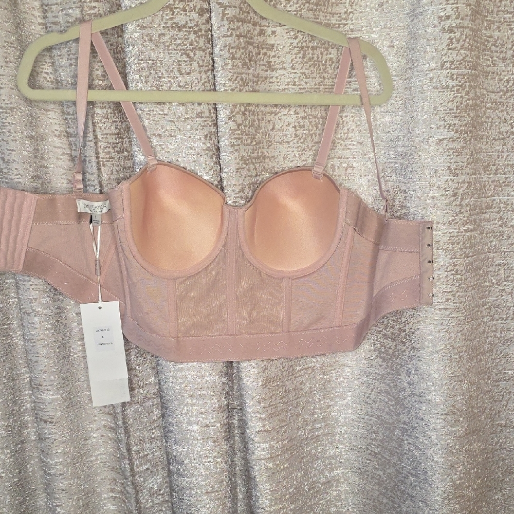 Embellished Blush Pink Bustier Top - Picture 6 of 8